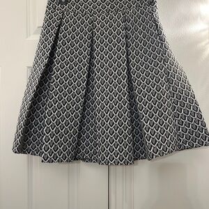 Black and White Textured Circle Skirt
